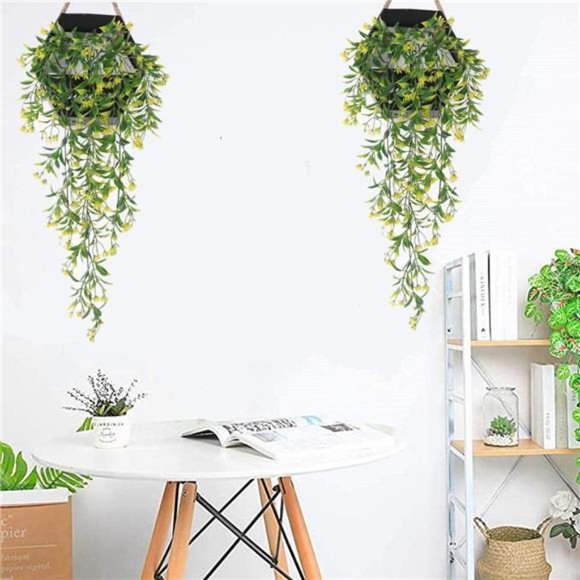 Artificial Hanging Vine Flowers Decor, Fake Vines Plants Greenery Plastic Willow - Picture 2 of 6